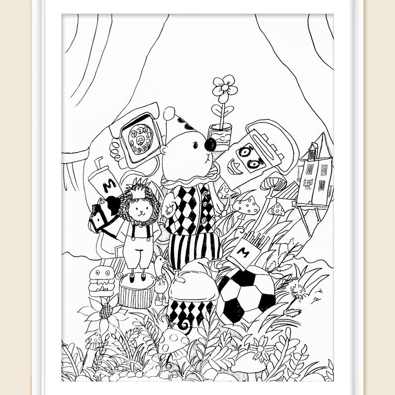 黑白线描作品