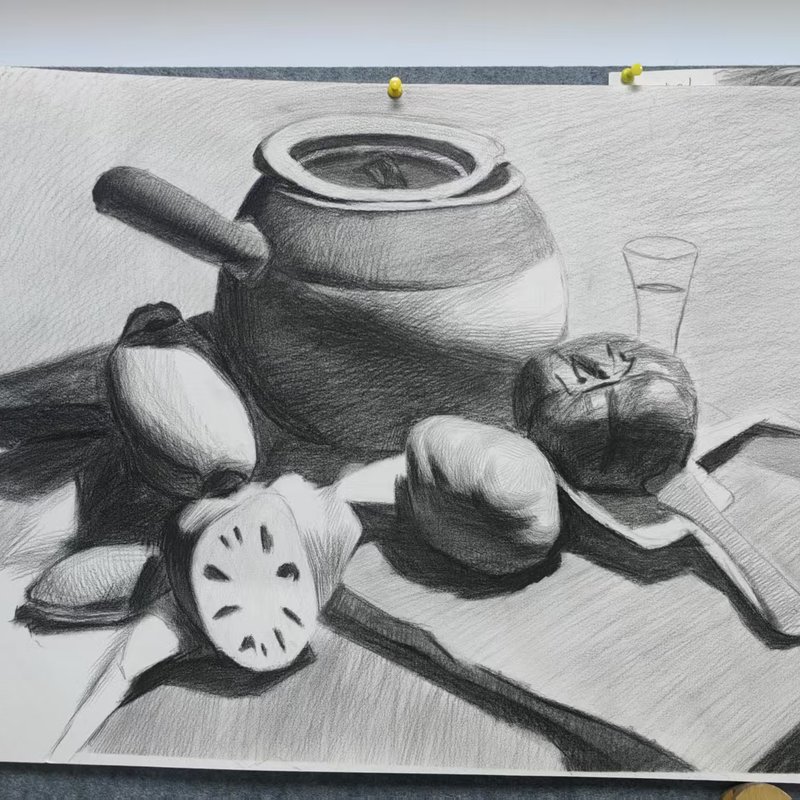 素描静物作品