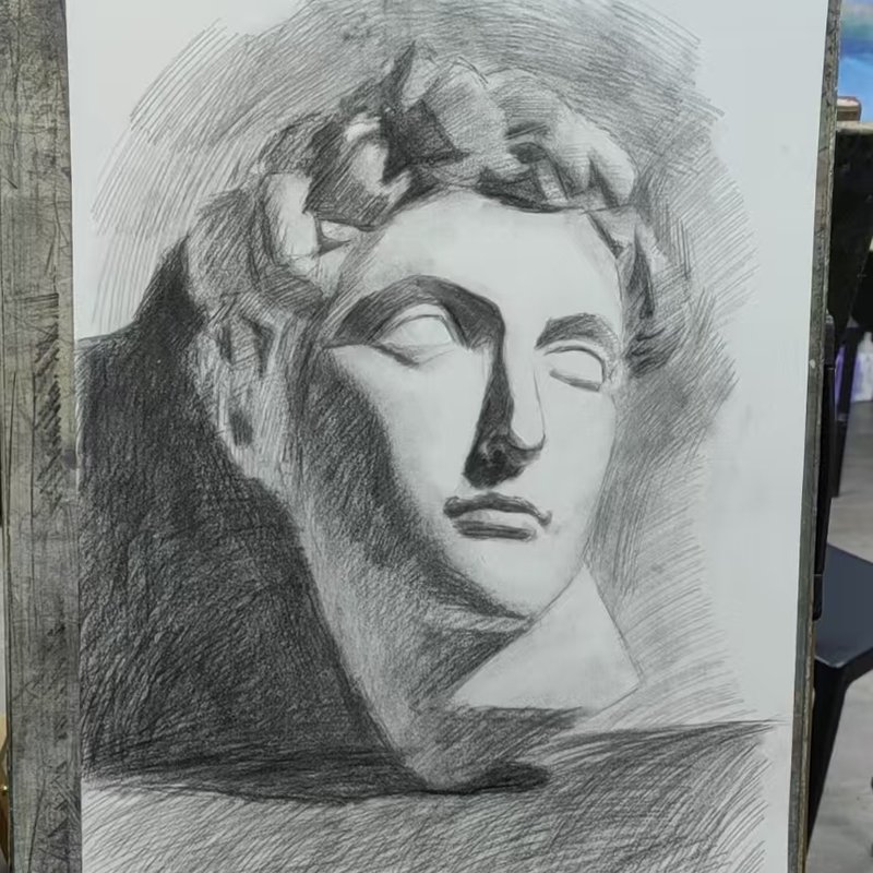 素描石膏作品